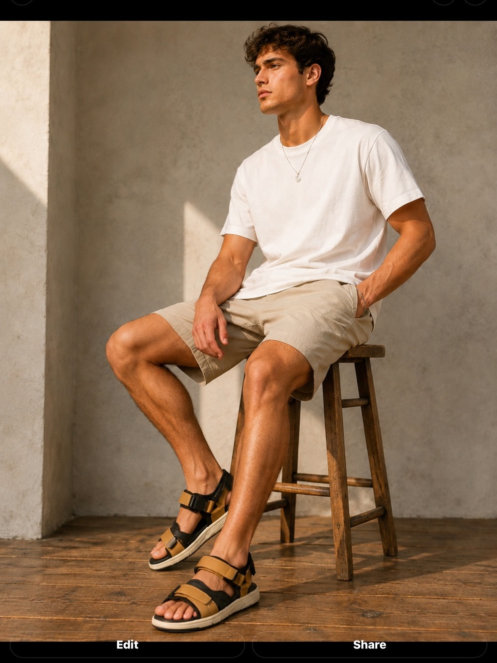 Lands' End Men's Black and Tan Water Sandals